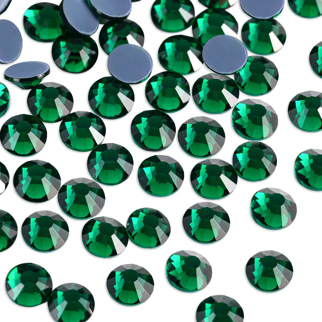 Hotfix Rhinestones, Crystal Rhinestones for Crafts Clothes DIY Decoration-Emerald