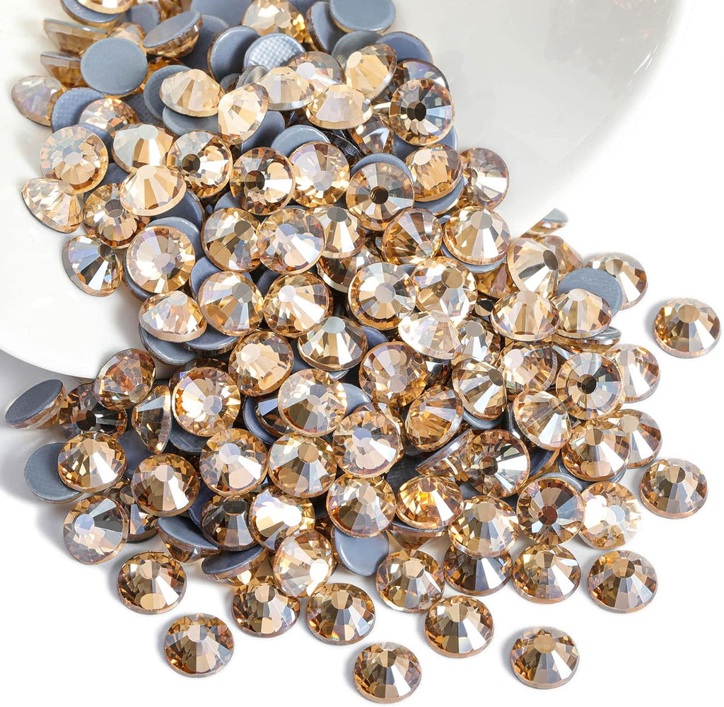 Hotfix Rhinestones, Crystal Rhinestones for Crafts Clothes DIY Decoration-Golden Shadow