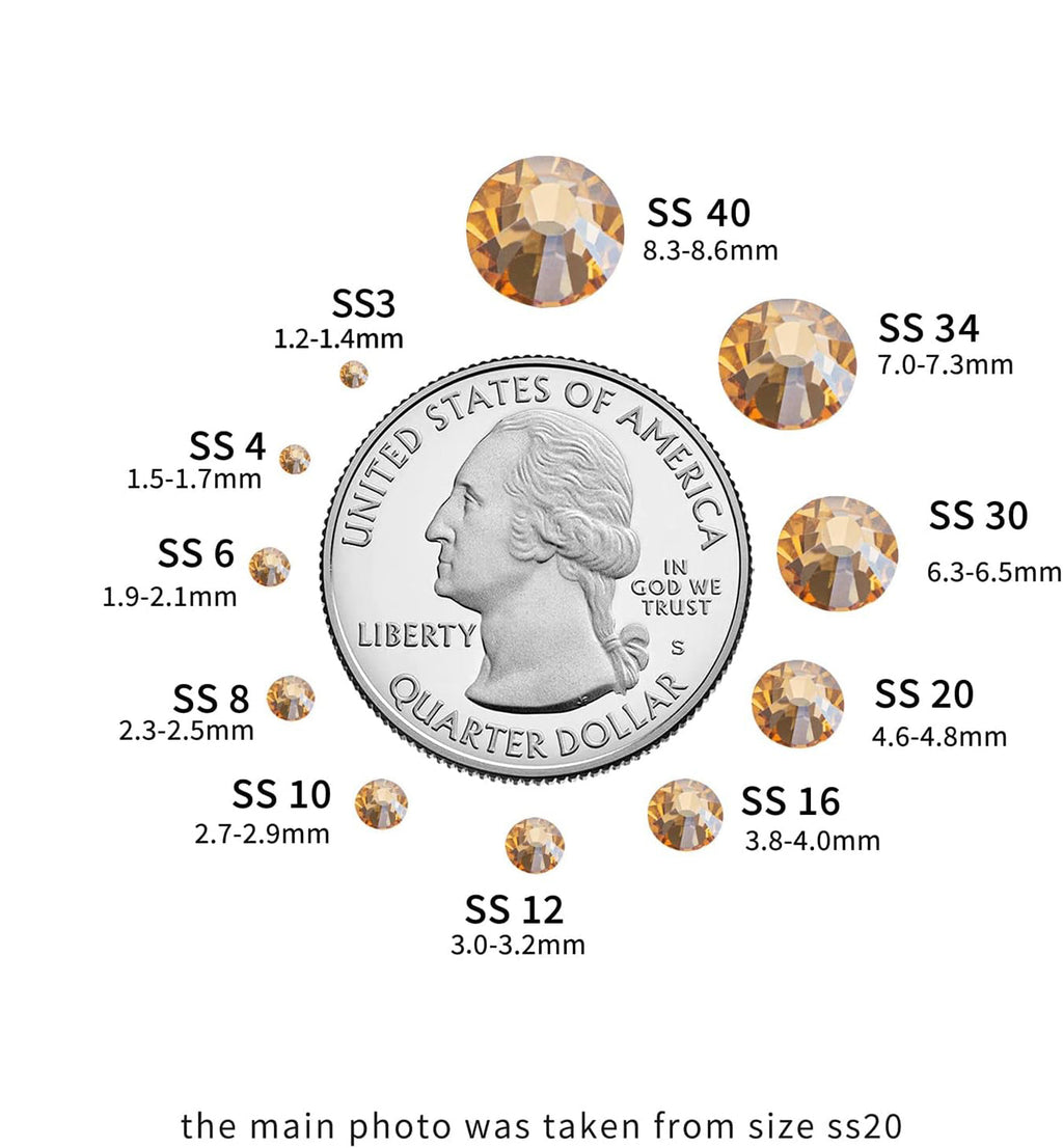 Hotfix Rhinestones, Crystal Rhinestones for Crafts Clothes DIY Decoration-Golden Shadow