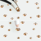 Rhinestones for Makeup,8 sizes 2500pcs Flatback Rhinestones Face Gems for Nails Crafts with Tweezers and Wax Pencil- Golden Shadow