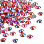 Flat Back Crystal Rhinestones Round Gems For Nail Art And Craft Glue Fix - Hyacinth AB