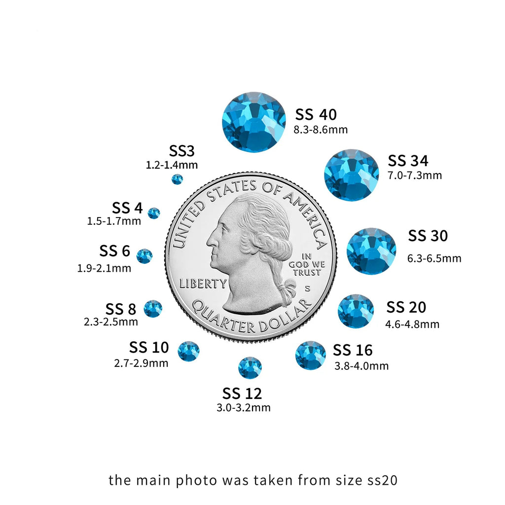 Hotfix Rhinestones, Crystal Rhinestones for Crafts Clothes DIY Decoration- Indicolite