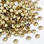 Flat Back Crystal Rhinestones Round Gems For Nail Art And Craft Glue Fix-Jonquil