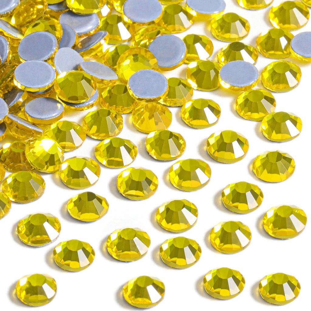 Hotfix Rhinestones, Crystal Rhinestones for Crafts Clothes DIY Decoration-Lemon Yellow