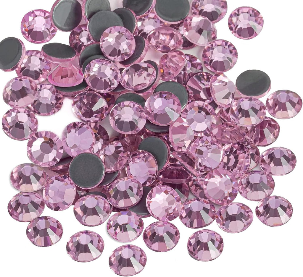 Hotfix Rhinestones, Crystal Rhinestones for Crafts Clothes DIY Decoration-Light Pink