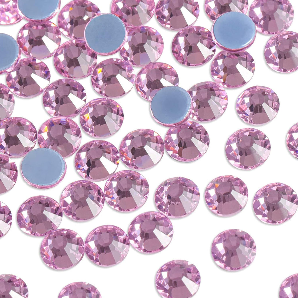 Hotfix Rhinestones, Crystal Rhinestones for Crafts Clothes DIY Decoration-Light Pink