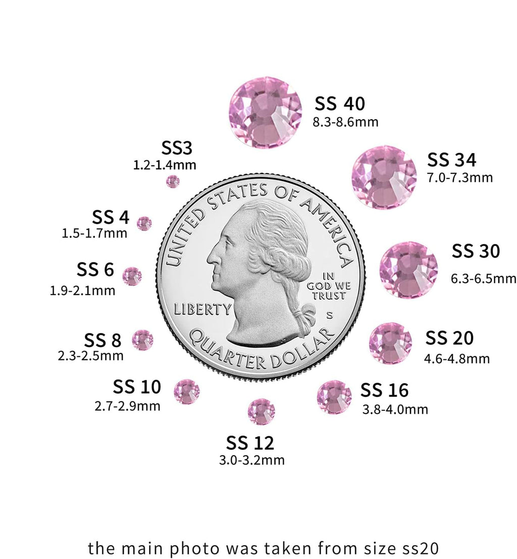 Hotfix Rhinestones, Crystal Rhinestones for Crafts Clothes DIY Decoration-Light Pink