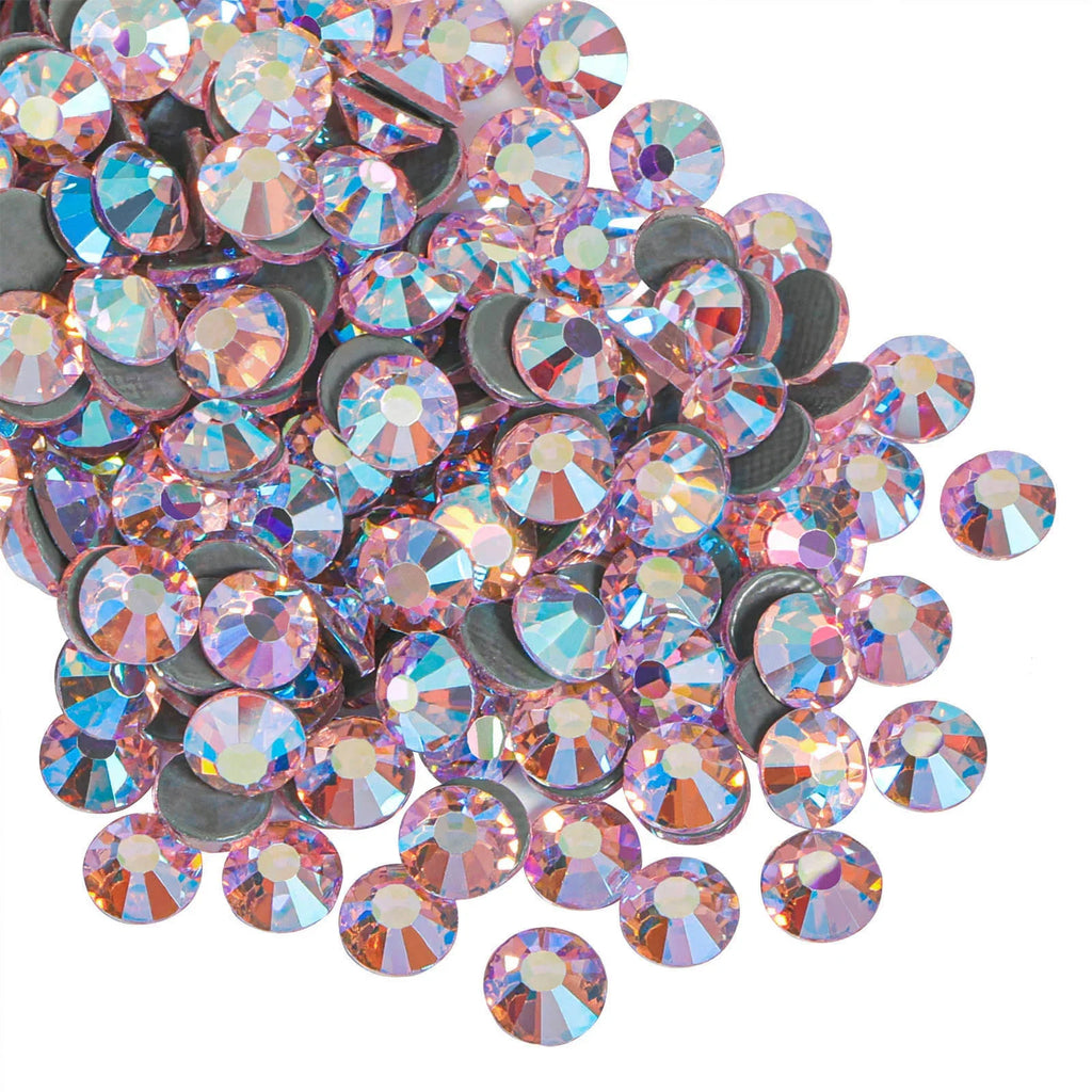 Hotfix Rhinestones, Crystal Rhinestones for Crafts Clothes DIY Decoration- Light Pink AB