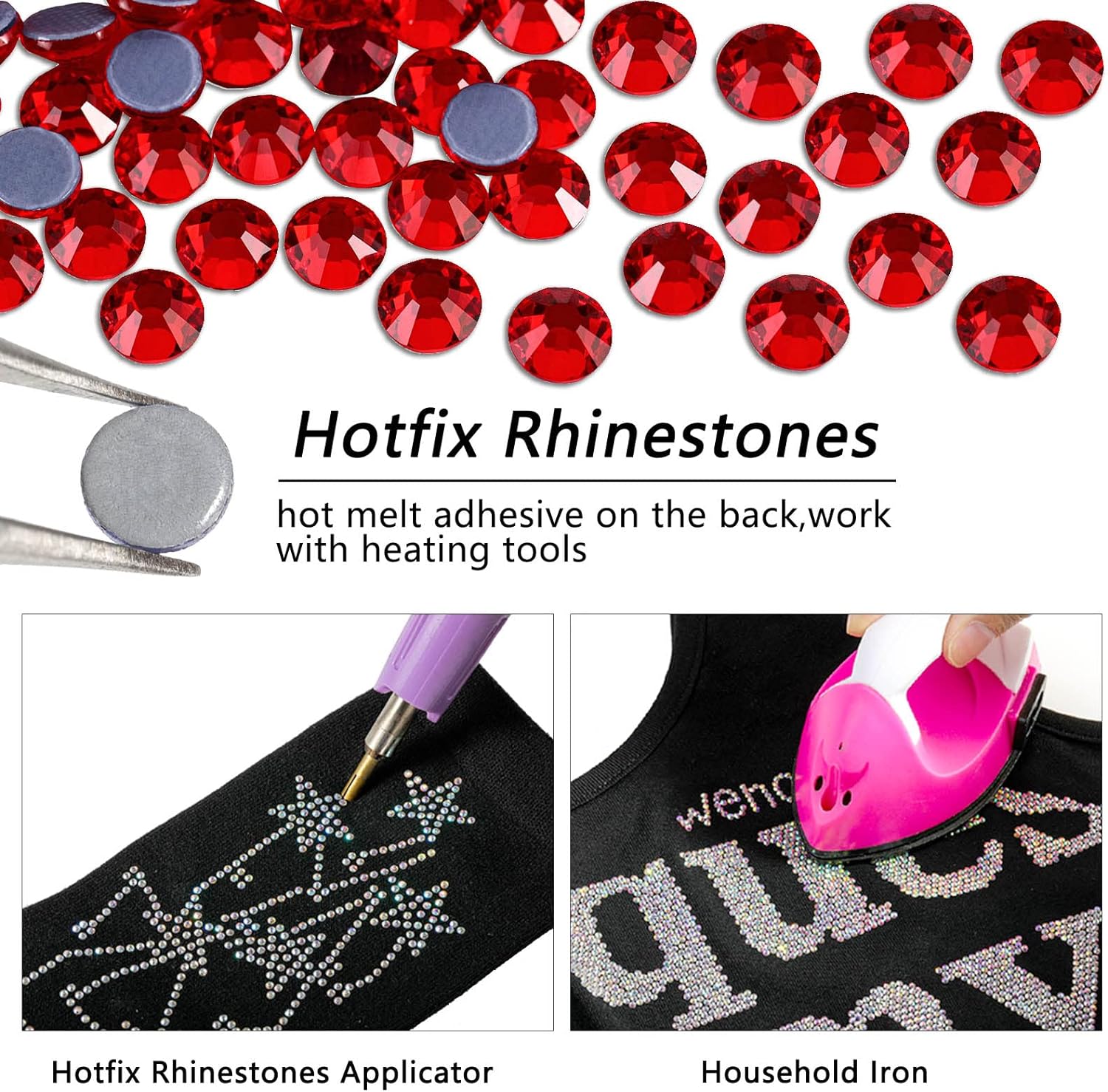 Hotfix Rhinestones, Crystal Rhinestones for Crafts Clothes DIY Decoration-Light Siam