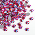Flat Back Crystal Rhinestones Round Gems For Nail Art And Craft Glue Fix - Light Siam AB