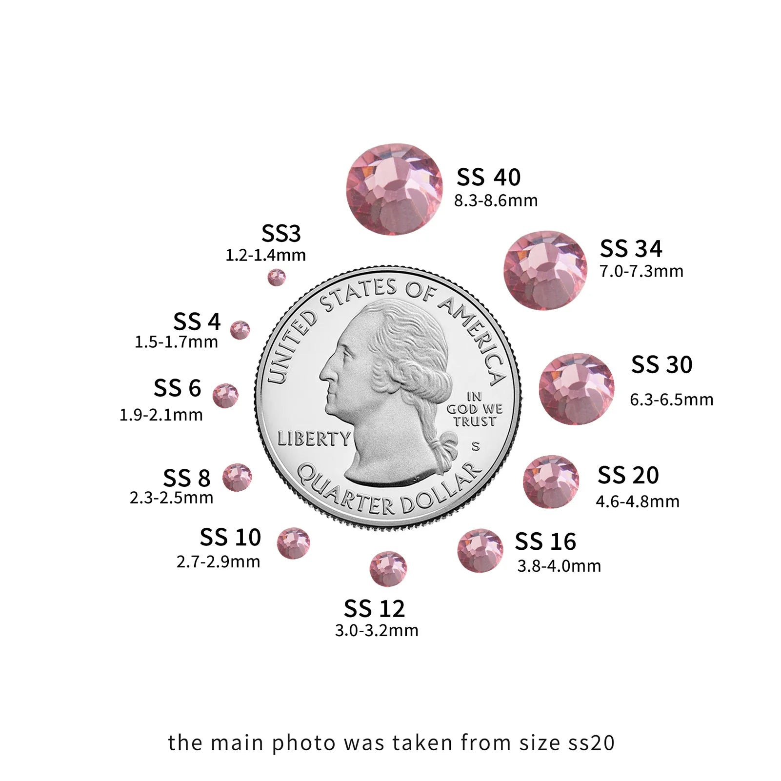 Flat Back Crystal Rhinestones Round Gems For Nail Art And Craft Glue Fix- Light purple