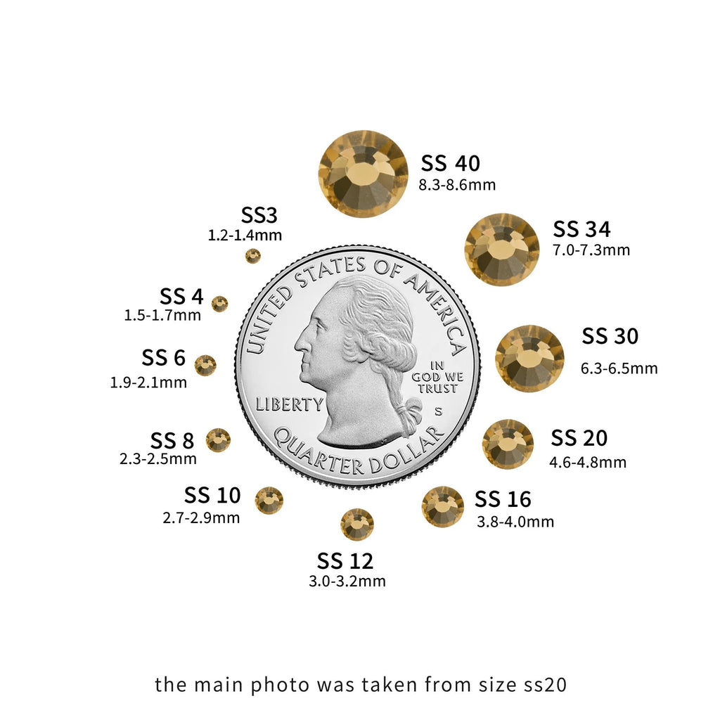 Flat Back Crystal Rhinestones Round Gems For Nail Art And Craft Glue Fix - Lt.colorado topaz