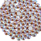 Flat Back Crystal Rhinestones Round Gems For Nail Art And Craft Glue Fix - Lt.colorado topaz AB
