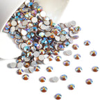 Flat Back Crystal Rhinestones Round Gems For Nail Art And Craft Glue Fix - Lt.colorado topaz AB