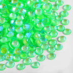 Flat Back Crystal Rhinestones Round Gems For Nail Art And Craft Glue Fix - Luminous Green