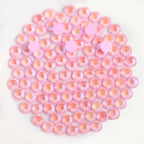 Flat Back Crystal Rhinestones Round Gems For Nail Art And Craft Glue Fix - Luminous Light Pink