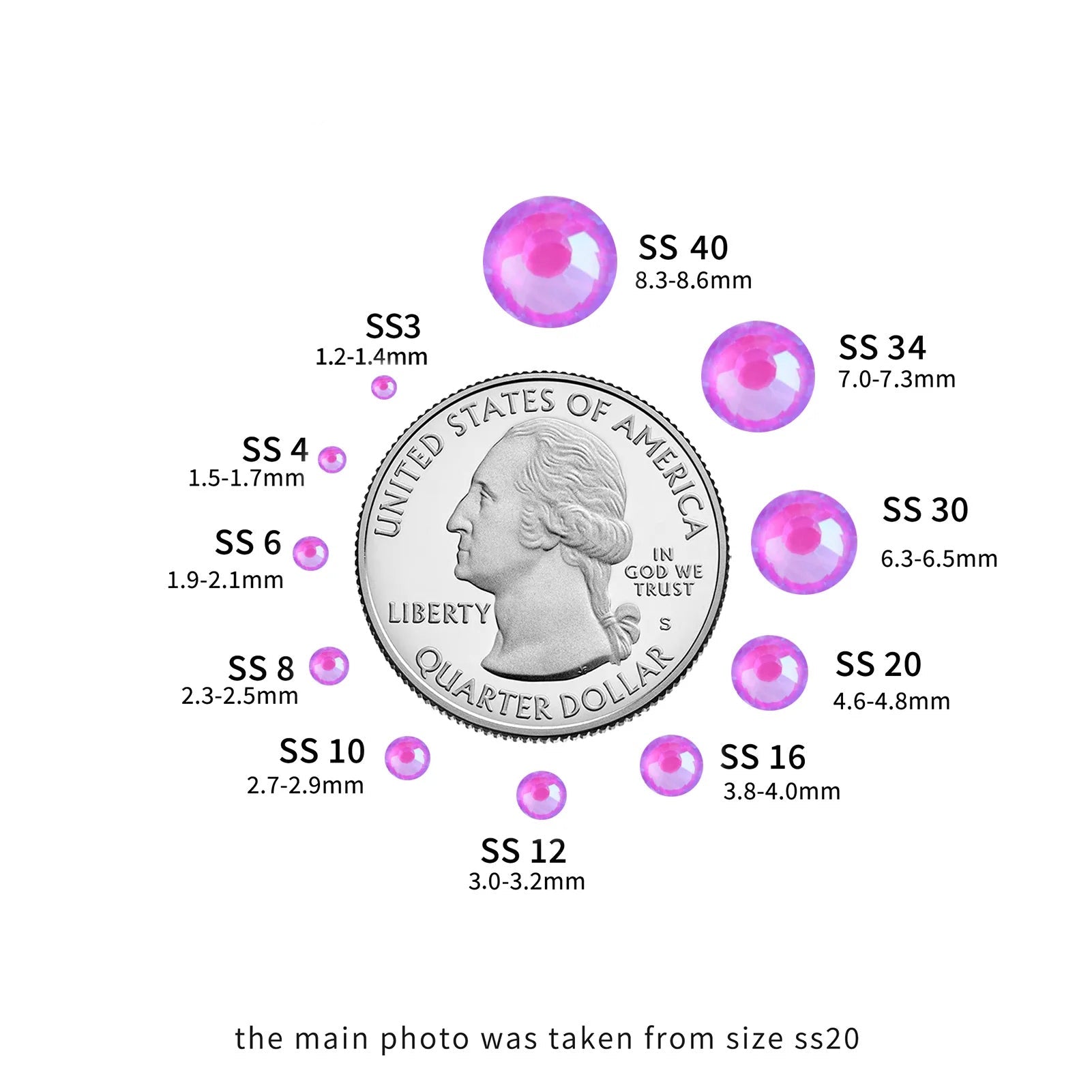 Flat Back Crystal Rhinestones Round Gems For Nail Art And Craft Glue Fix - Luminous Purple