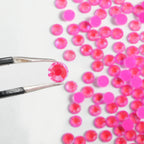 Flat Back Crystal Rhinestones Round Gems For Nail Art And Craft Glue Fix - Luminous Rose
