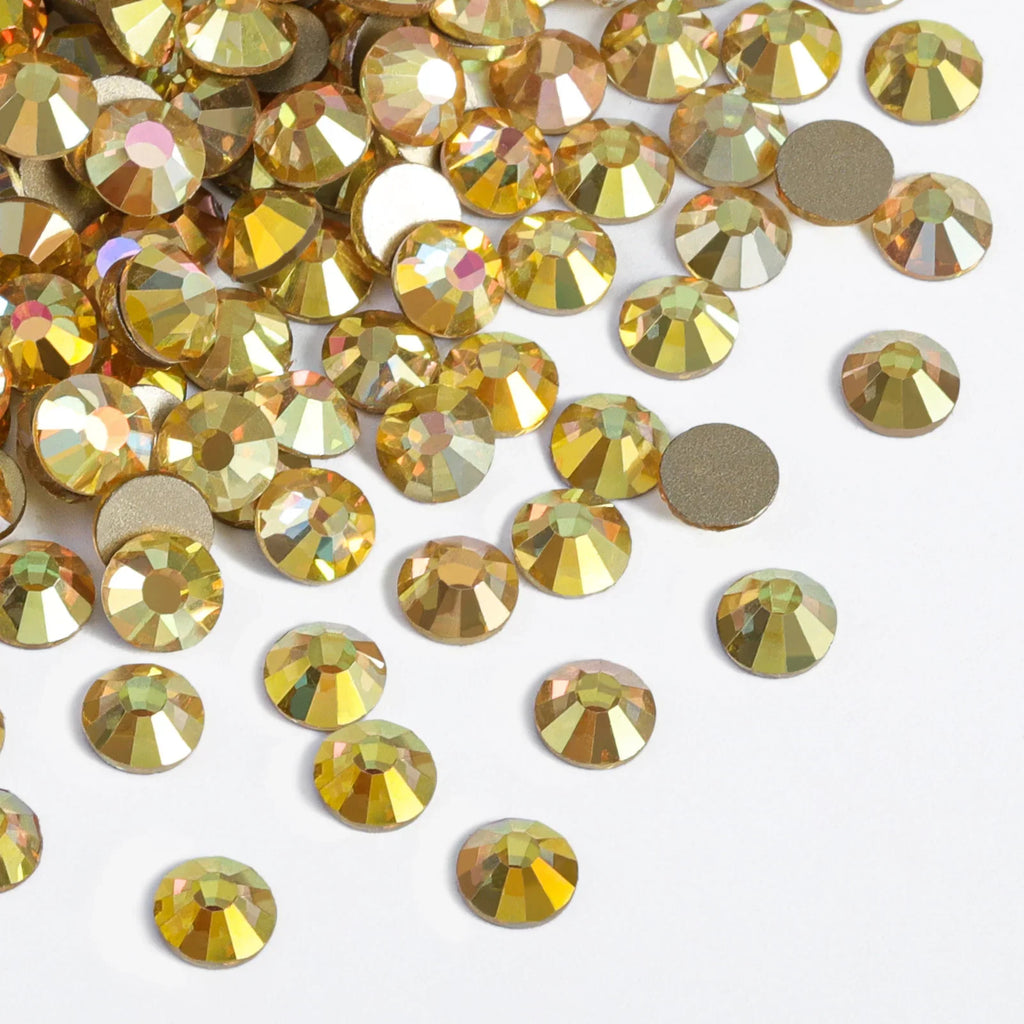 Flat Back Crystal Rhinestones Round Gems For Nail Art And Craft Glue Fix - Metalsunlight
