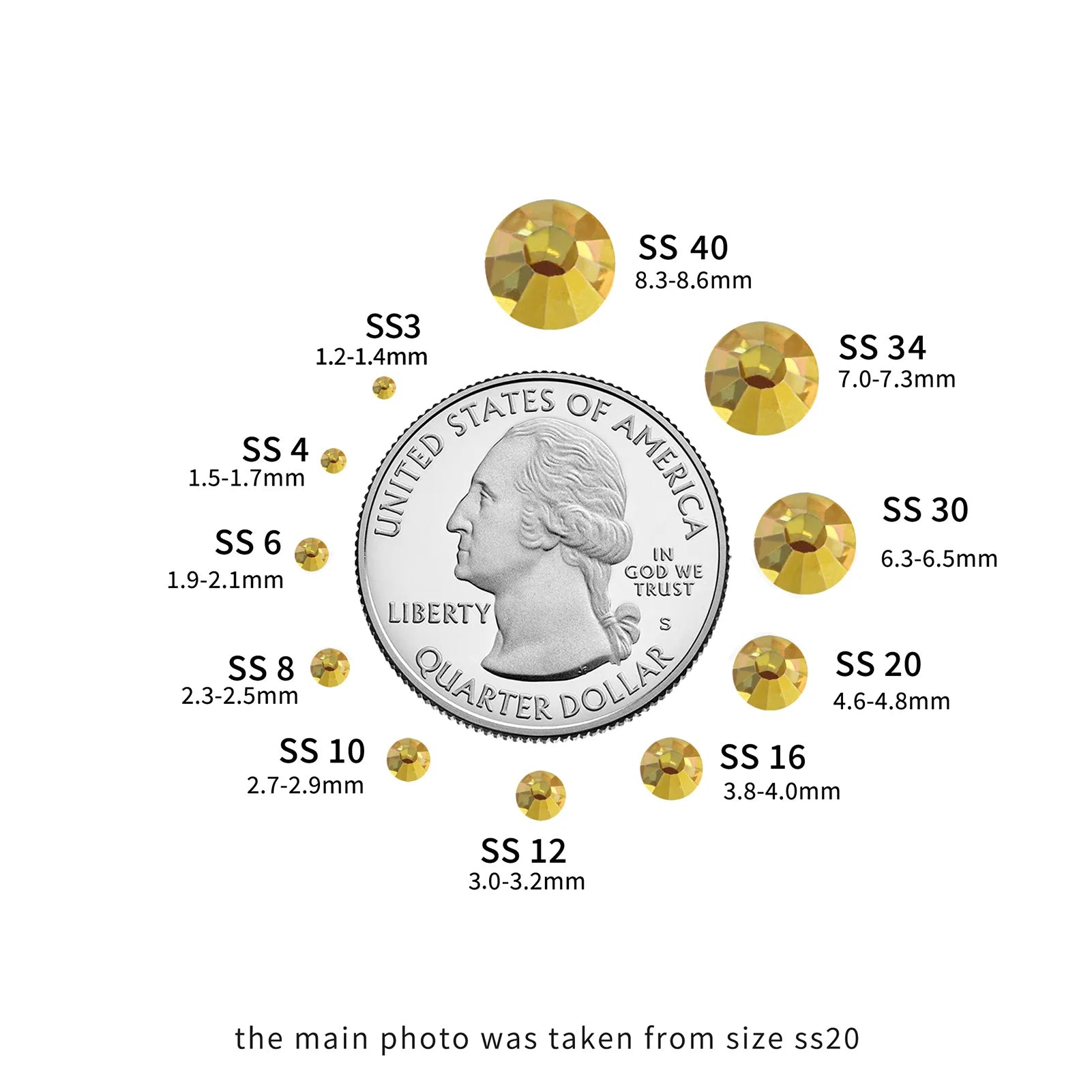 Flat Back Crystal Rhinestones Round Gems For Nail Art And Craft Glue Fix - Metalsunlight