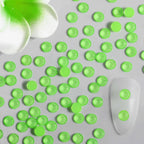 Flat Back Crystal Rhinestones Round Gems For Nail Art And Craft Glue Fix - Mocha Green