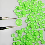 Flat Back Crystal Rhinestones Round Gems For Nail Art And Craft Glue Fix - Mocha Green