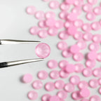 Flat Back Crystal Rhinestones Round Gems For Nail Art And Craft Glue Fix - Mocha Light Pink
