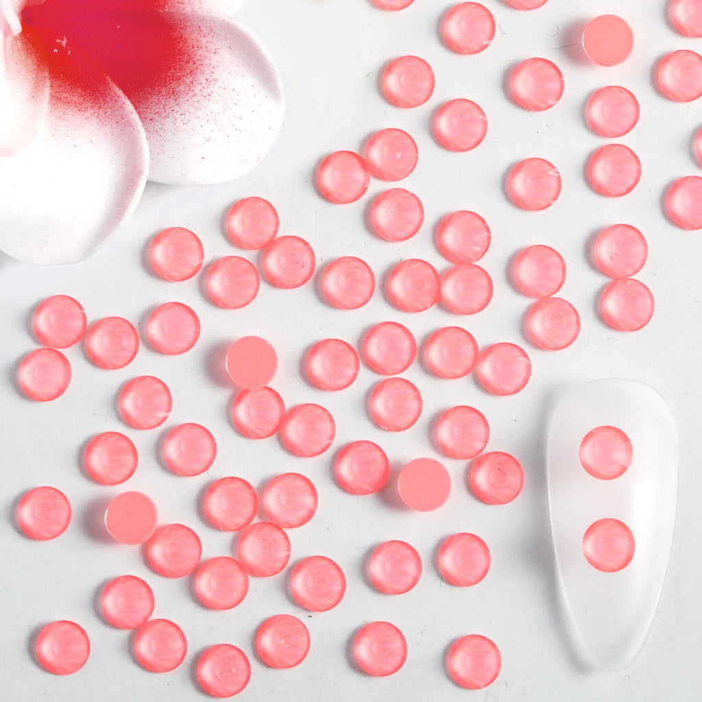 Flat Back Crystal Rhinestones Round Gems For Nail Art And Craft Glue Fix - Mocha Red