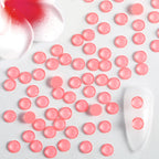 Flat Back Crystal Rhinestones Round Gems For Nail Art And Craft Glue Fix - Mocha Red