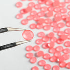 Flat Back Crystal Rhinestones Round Gems For Nail Art And Craft Glue Fix - Mocha Red