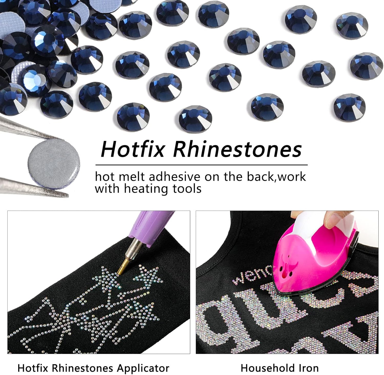 Hotfix Rhinestones, Crystal Rhinestones for Crafts Clothes DIY Decoration- Montana