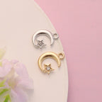 Vintage Star Moon Hollow Pendant Handmade Star Moon Pendant Bracelet Necklace Accessories DIY Alloy Accessories