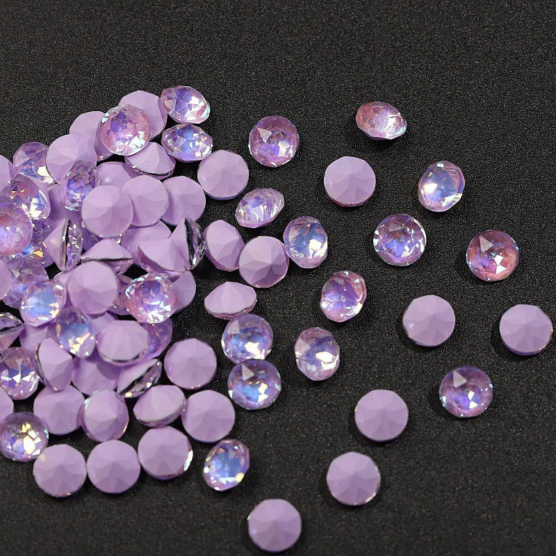 33-Facet 8mm Mocha Gradient Pointed-Back Nail Rhinestones – Mini Stacked Crystal Gems for DIY Manicure, Bag & Apparel Embellishments