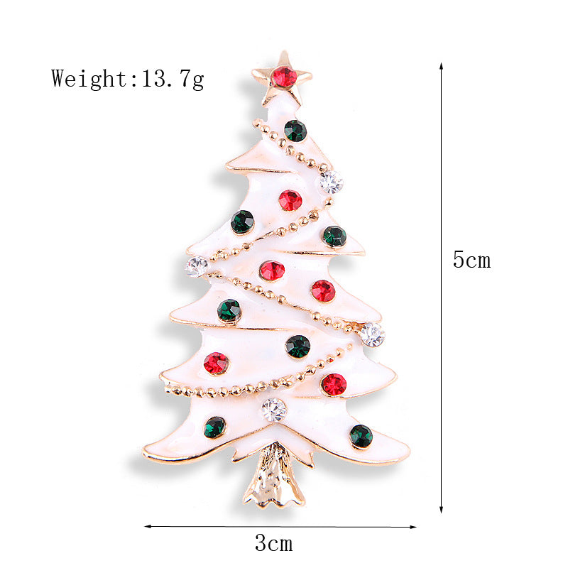 Women's Christmas Brooches Set - New Fashion Santa Tree Reindeer Wreath Snowflake Bell Pins