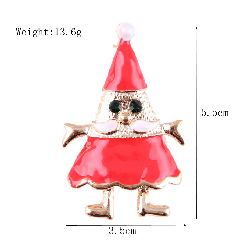 Women's Christmas Brooches Set - New Fashion Santa Tree Reindeer Wreath Snowflake Bell Pins