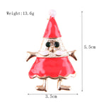 Women's Christmas Brooches Set - New Fashion Santa Tree Reindeer Wreath Snowflake Bell Pins