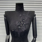 3D Embroidered Lace Floral Appliqué - Decorative Trim for Dresses & DIY Fashion
