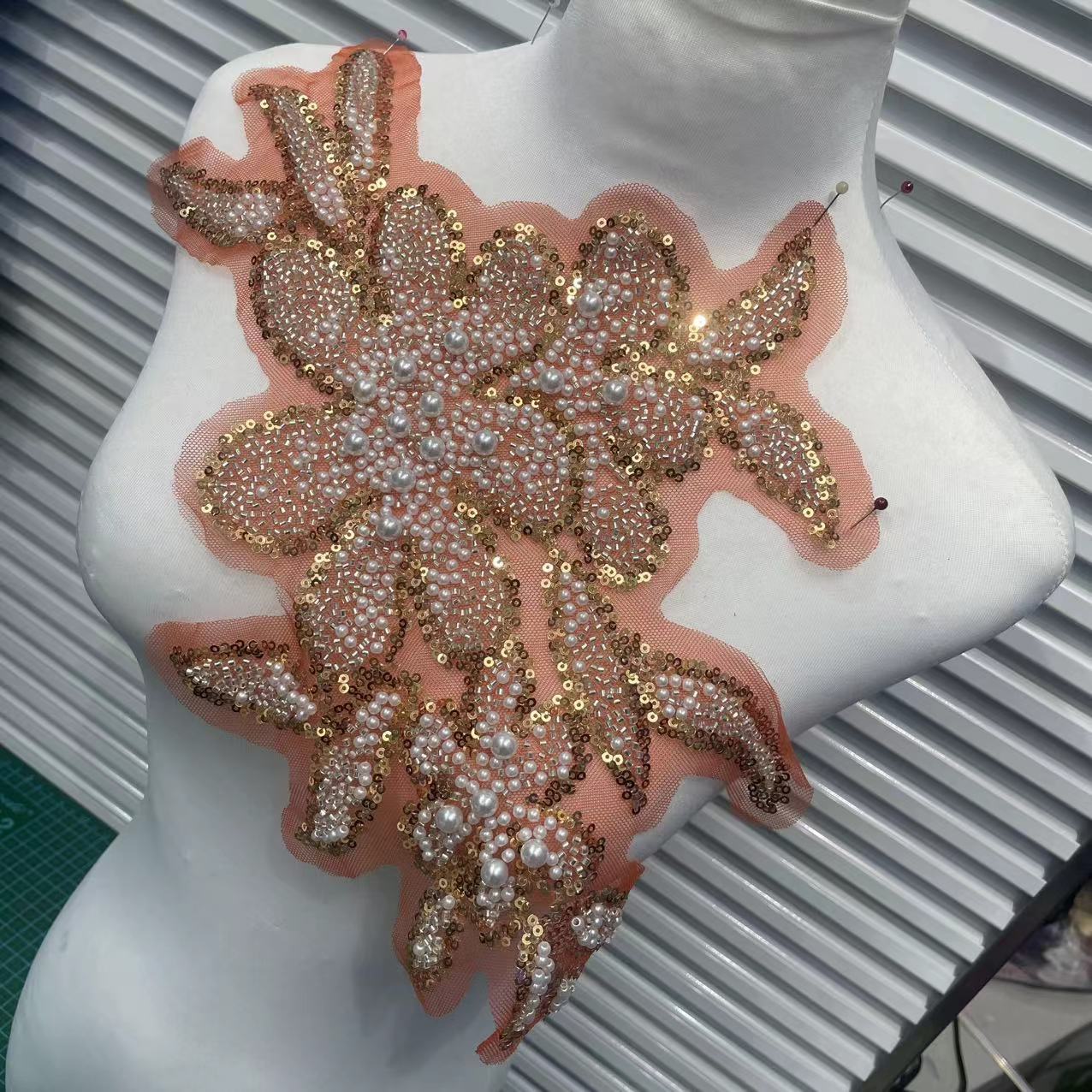 New 3D Beaded Flower Coat Trim - Rhinestone Collar, Waist & Shoulder Accessories for Wedding Dress DIY