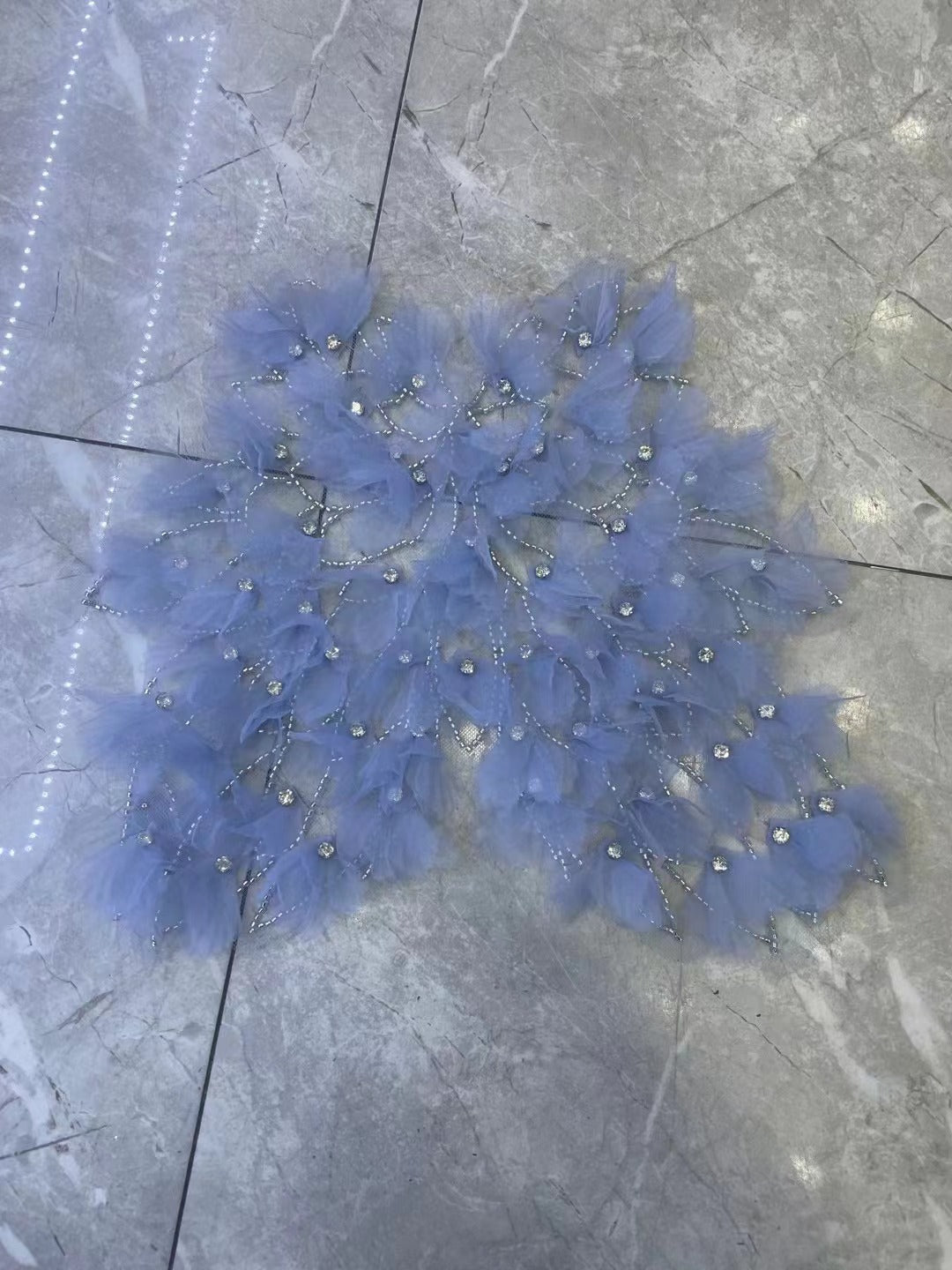 Ultra-Embellished Boho-Chic Bustier Floral Appliqué – Heavy Beaded & Sparkling DIY Trim for Evening Gowns, Stage Costumes & Ethereal Bridal Fashion Accessories