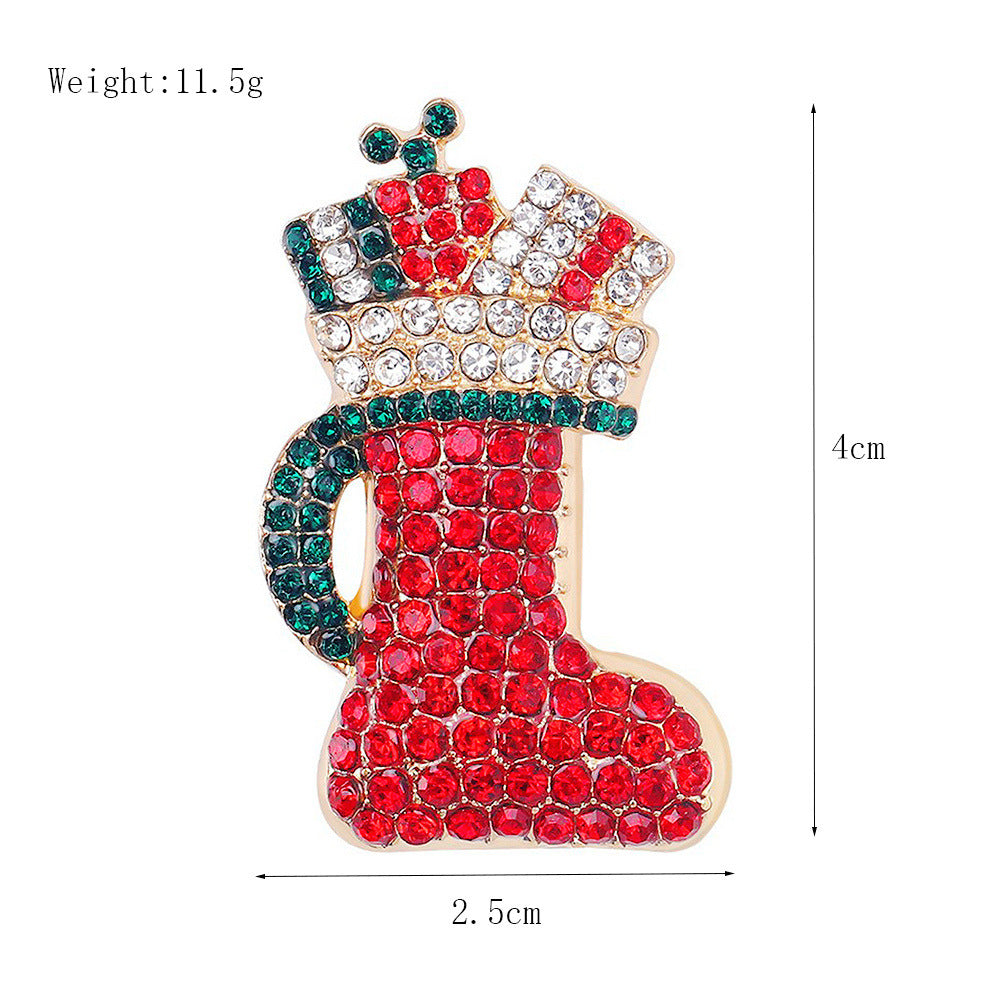 Women's Christmas Brooches Set - New Fashion Santa Tree Reindeer Wreath Snowflake Bell Pins