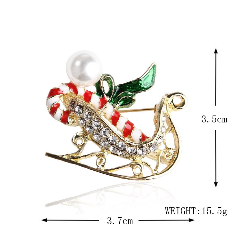 Women's Christmas Brooches Set - New Fashion Santa Tree Reindeer Wreath Snowflake Bell Pins