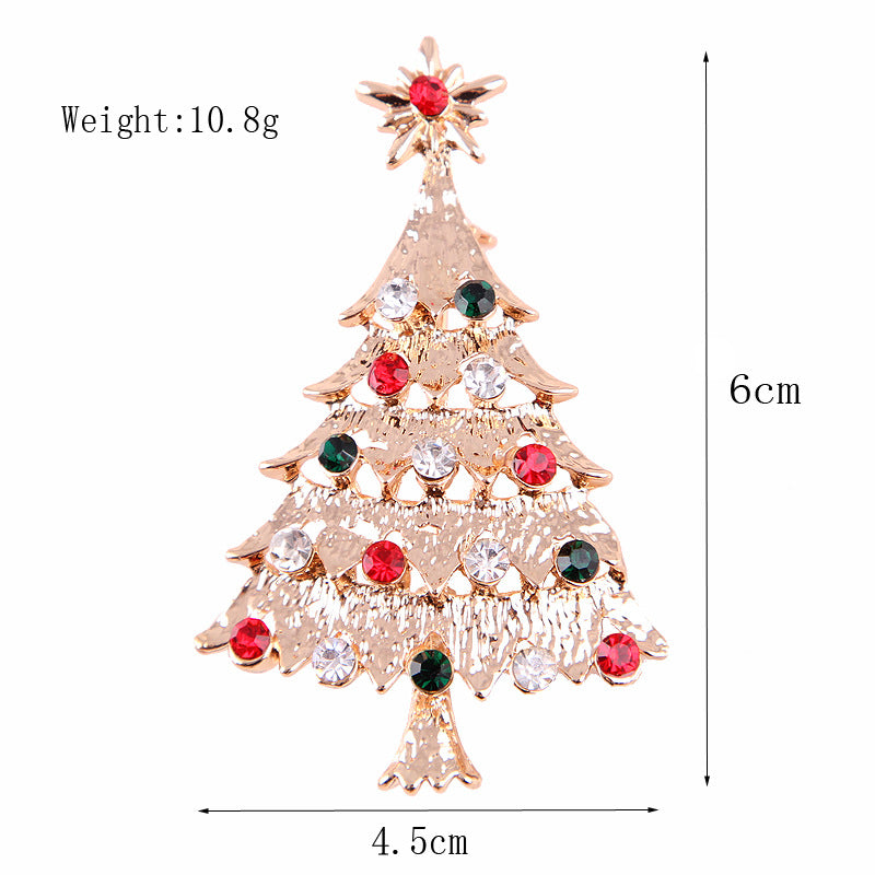 Women's Christmas Brooches Set - New Fashion Santa Tree Reindeer Wreath Snowflake Bell Pins