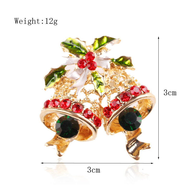 Women's Christmas Brooches Set - New Fashion Santa Tree Reindeer Wreath Snowflake Bell Pins