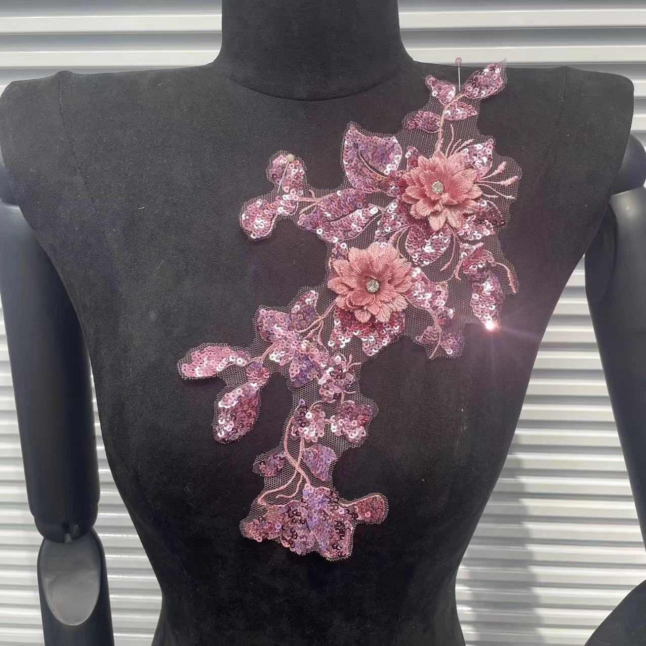 3D Embroidered Flower Patches & Delicate Lace Trims - All-in-One Apparel Decor Set