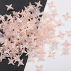 K9 Glass Mocha Aurora 4-Point Star Rhinestones – Flat-Back Iridescent Gems for Nail Art & Phone Charms