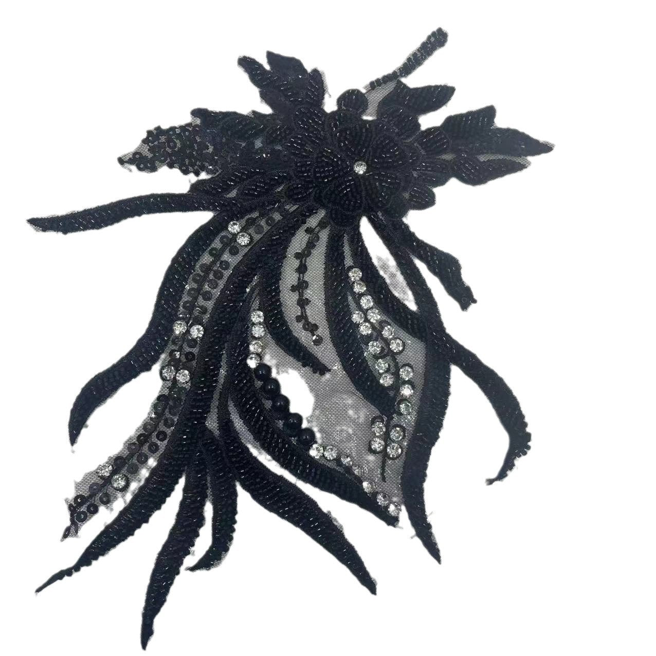 Lace Embroidery with Sequins Trim - Exquisite DIY Accessories for Wedding Dresses, Evening Gowns & Cheongsams