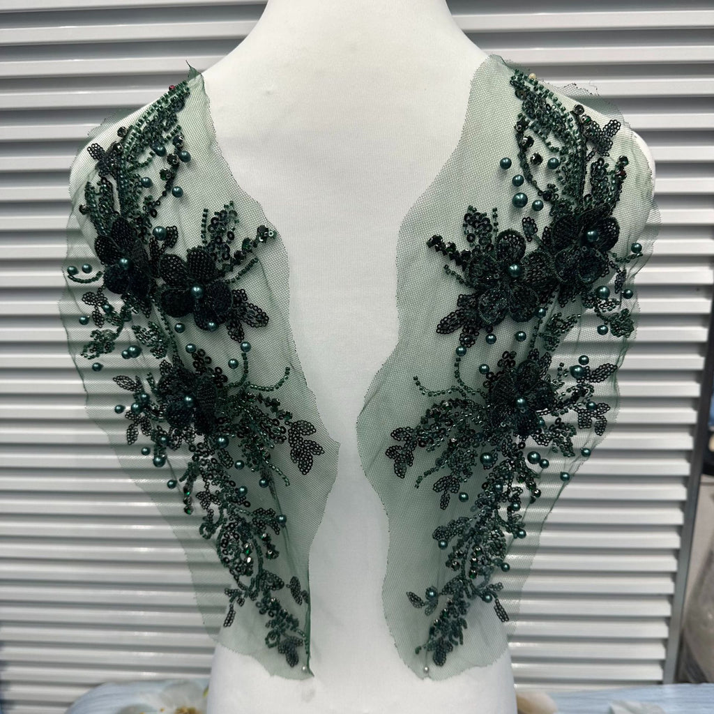 New Arrival Multi-Color Lace Embroidered Sequin Trim - DIY Bridal/Evening/Dance Costume Applique Lace Border
