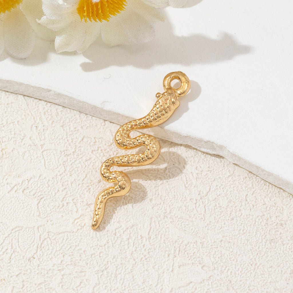 Cross Border New Diamond Inlaid Snake Shaped Alloy Pendant Bracelet Necklace Earring Accessories High-end Diy Material Accessories