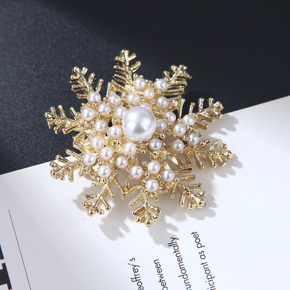 Korea style full pearl swan rhinestone flower brooch pin -women's fashion accessories