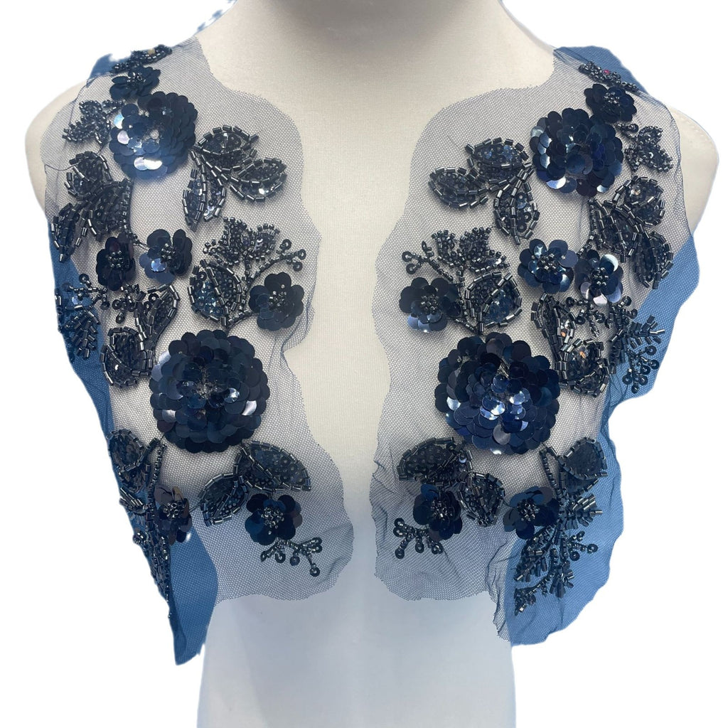 3D Lace Appliqué with Beading, Sequins & Embroidery – Sparkling DIY Patch for Wedding Dresses, Evening Gowns & Bridal Fashion Sewing Projects